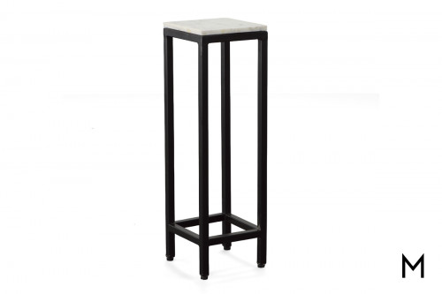 M Collection Utica Square Pedestal Table with Marble Top
