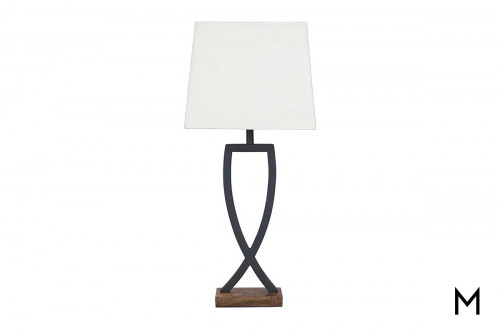 Metal & Wood Table Lamp with 3-Way Switch