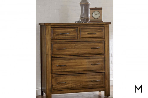 Maple Road Five Drawer Chest in Antique Amish