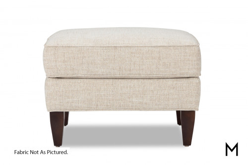 Transitional Taper Leg Ottoman with a Tight Cushion Top