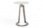 Leilani Accent Table with White Marble Table Top Color Thumbnail White